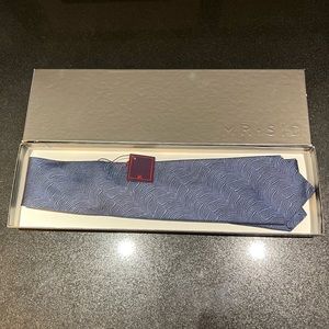 Isaia Blue Print Silk Tie